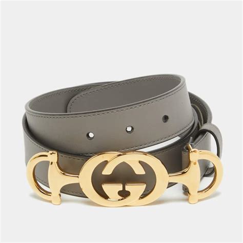 Gucci Zumi Women's 80 cm SMALL Black Leather Belt w/Gold 